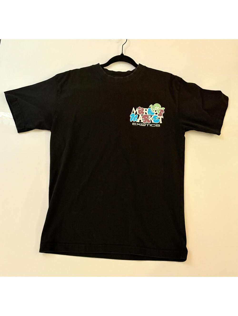Market Exotics Black Graphic T-Shirt Size M